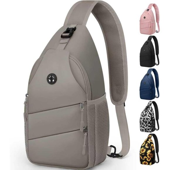 👑Men's Trendy Sling Bag Backpack Khaki Casual Convertible Shoulder Strap Bag